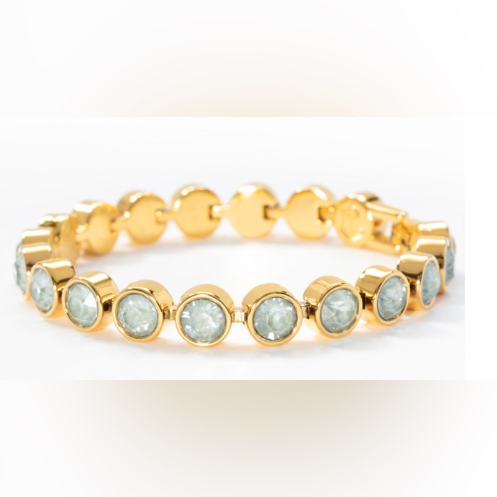 Touchstone Crystal by Swarovski ice bracelet AGAVE in gold plated metal BNIB